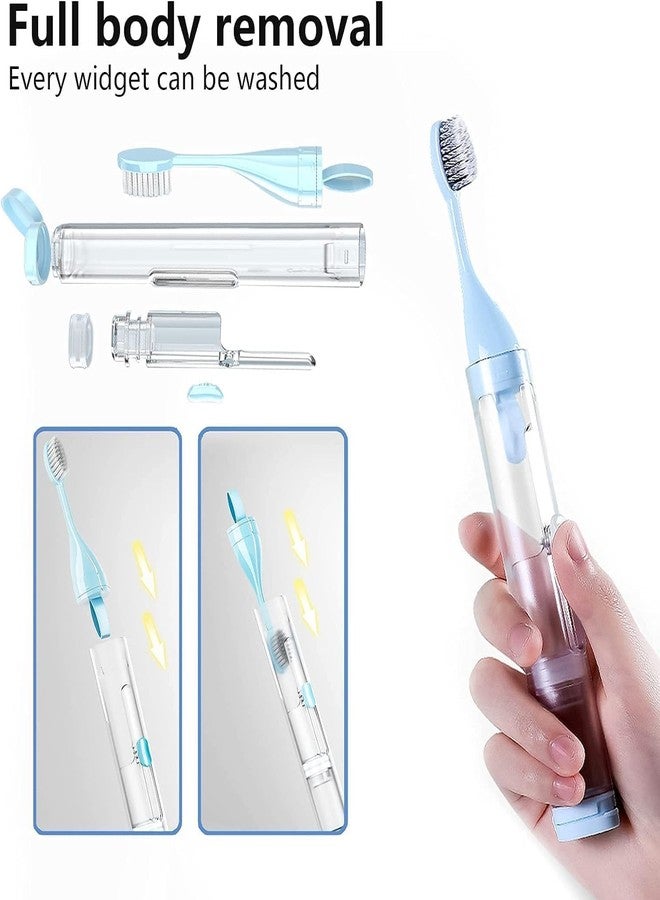 Prostuff.in فرشاة أسنان Prostuff.in® 3 في 1 محمولة للسفر مع أنبوب معجون أسنان مدمج قابل لإعادة التعبئة، وحافظة فرشاة أسنان مدمجة، وشعيرات فائقة النعومة، وفرشاة تنظيف واحدة، متعددة الألوان - Image 2